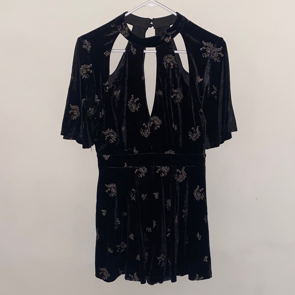 Elegant Black and Silver Women's romper